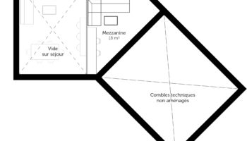 Plan maison en V de 100 m etage